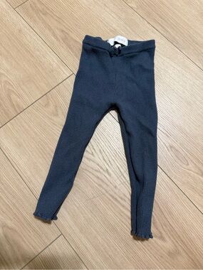 Zara girl Ribbed Knit Leggings - Navy